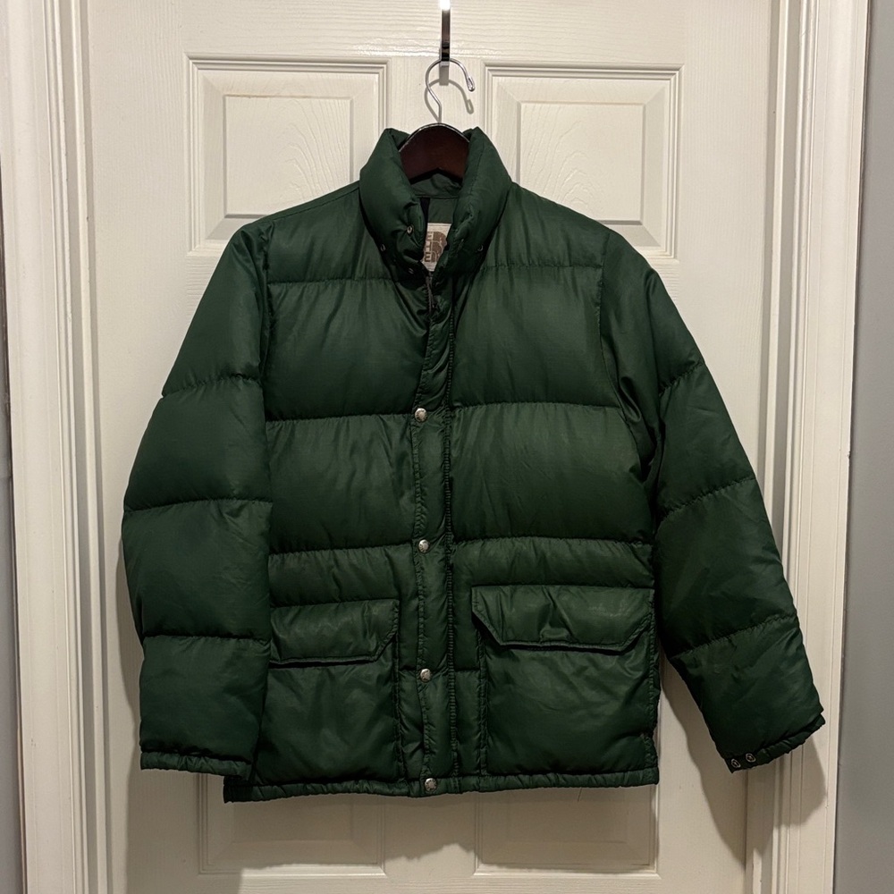Vintage The North Face Jacket Mens Green Puffer Down Filled - Picture 1 of 7